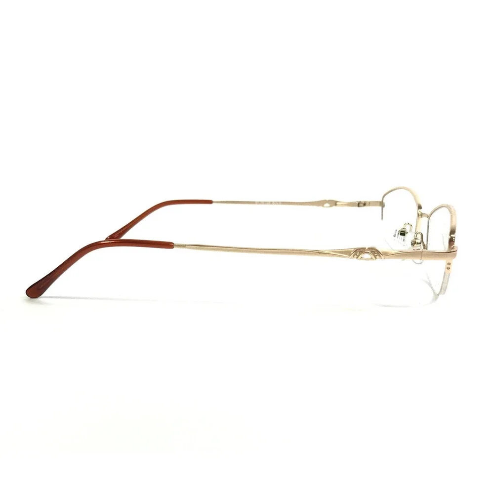 Casino Eyewear Eyeglasses Frames A-131 GOLD Rectangle Half Rim 51-16-140